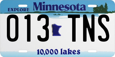 MN license plate 013TNS