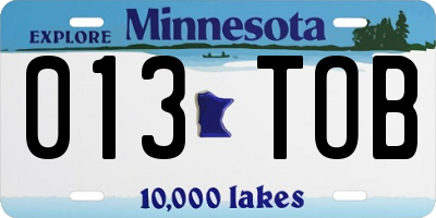 MN license plate 013TOB
