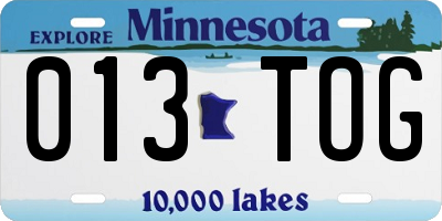 MN license plate 013TOG