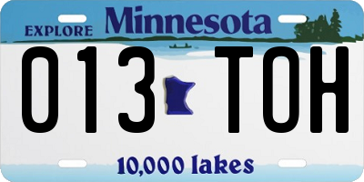 MN license plate 013TOH