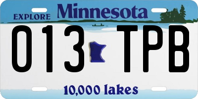 MN license plate 013TPB