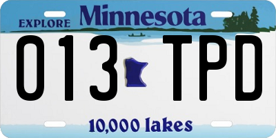 MN license plate 013TPD