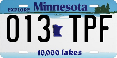 MN license plate 013TPF