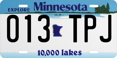MN license plate 013TPJ