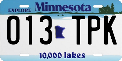 MN license plate 013TPK