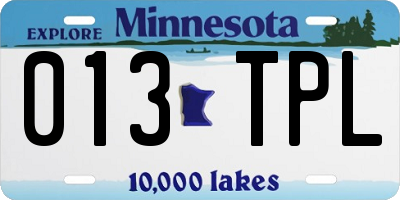 MN license plate 013TPL