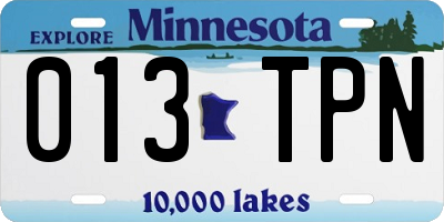 MN license plate 013TPN