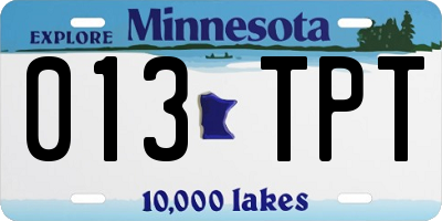 MN license plate 013TPT