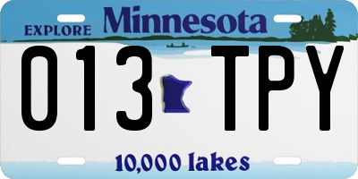 MN license plate 013TPY