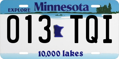 MN license plate 013TQI