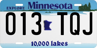 MN license plate 013TQJ