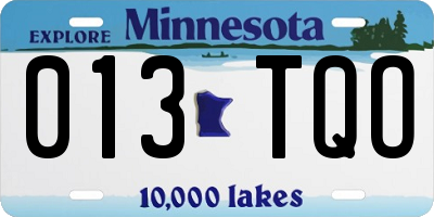 MN license plate 013TQO