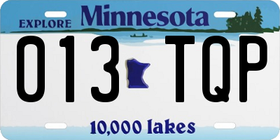 MN license plate 013TQP