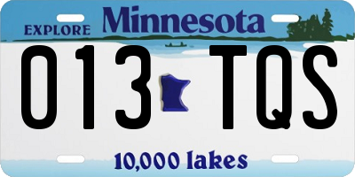 MN license plate 013TQS