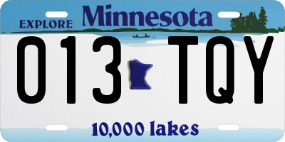 MN license plate 013TQY