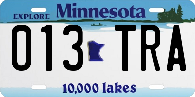 MN license plate 013TRA