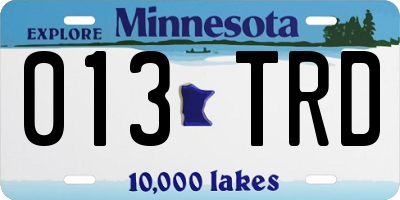 MN license plate 013TRD