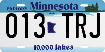 MN license plate 013TRJ