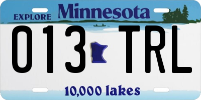 MN license plate 013TRL