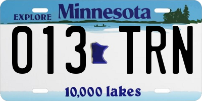 MN license plate 013TRN