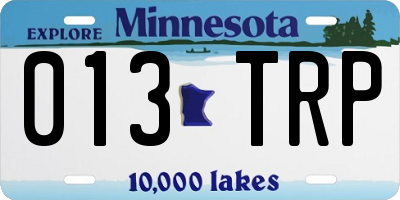 MN license plate 013TRP