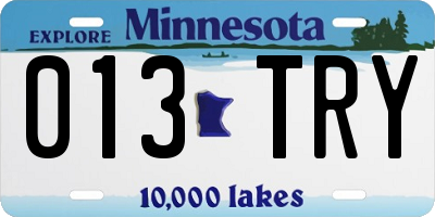MN license plate 013TRY