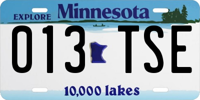 MN license plate 013TSE