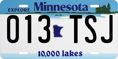 MN license plate 013TSJ