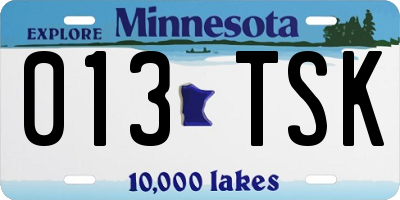 MN license plate 013TSK