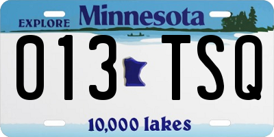 MN license plate 013TSQ