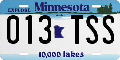 MN license plate 013TSS
