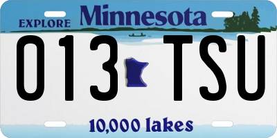 MN license plate 013TSU