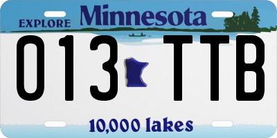 MN license plate 013TTB
