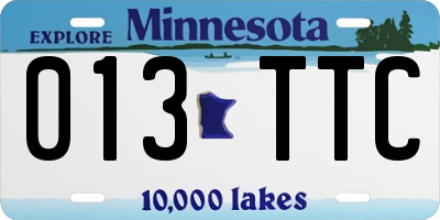 MN license plate 013TTC