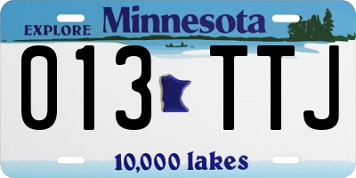 MN license plate 013TTJ