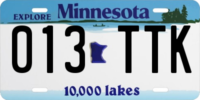 MN license plate 013TTK