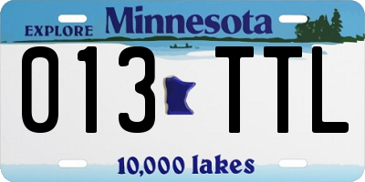 MN license plate 013TTL