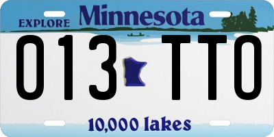 MN license plate 013TTO