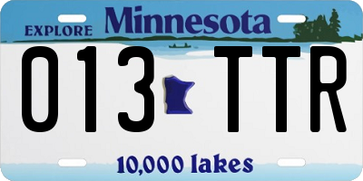 MN license plate 013TTR