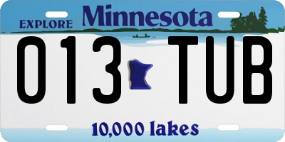 MN license plate 013TUB