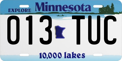 MN license plate 013TUC