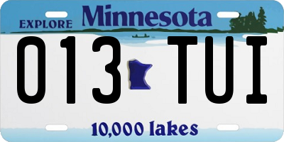 MN license plate 013TUI