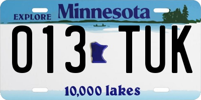 MN license plate 013TUK