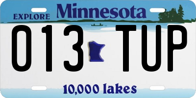 MN license plate 013TUP