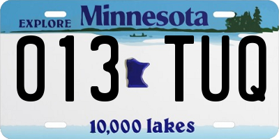 MN license plate 013TUQ