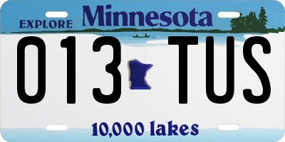 MN license plate 013TUS