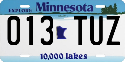 MN license plate 013TUZ