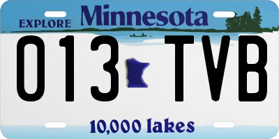 MN license plate 013TVB