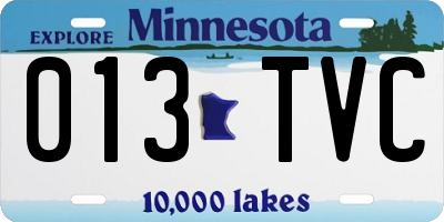 MN license plate 013TVC