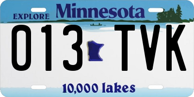 MN license plate 013TVK